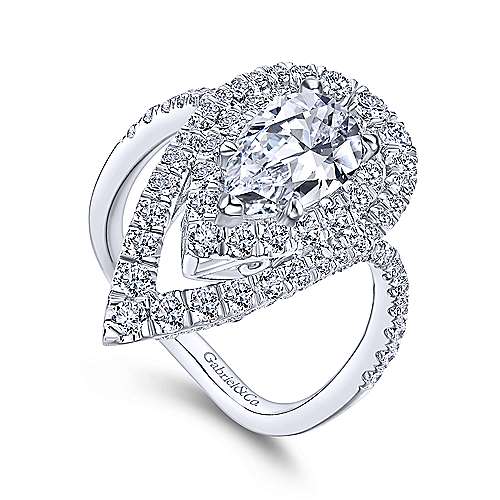 Engagement Ring -Lotus Diamond Engagement Ring-ES997BR